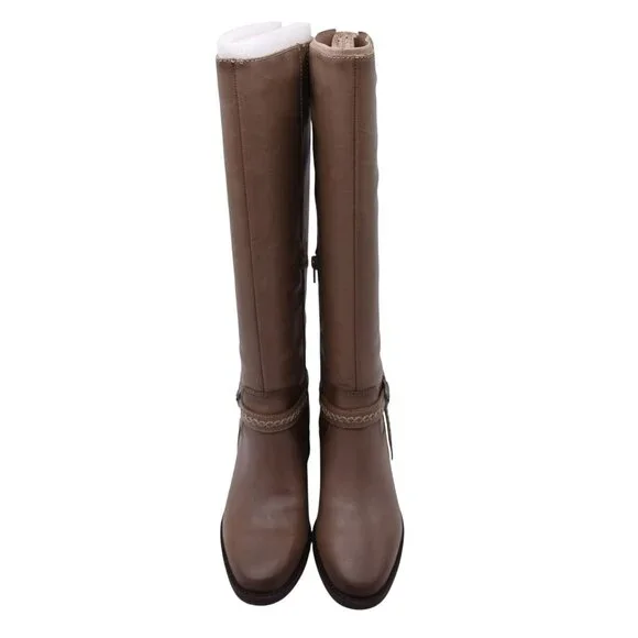 NIB Lucky Brand Maltet Knee High Boot Size 8M Silver Cloud Summer Haze Leather